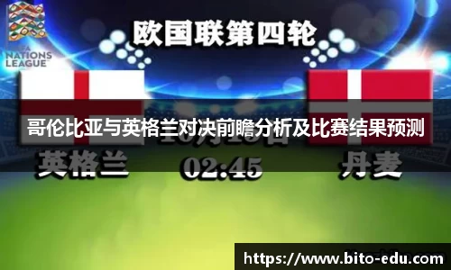 哥伦比亚与英格兰对决前瞻分析及比赛结果预测