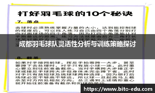 成都羽毛球队灵活性分析与训练策略探讨